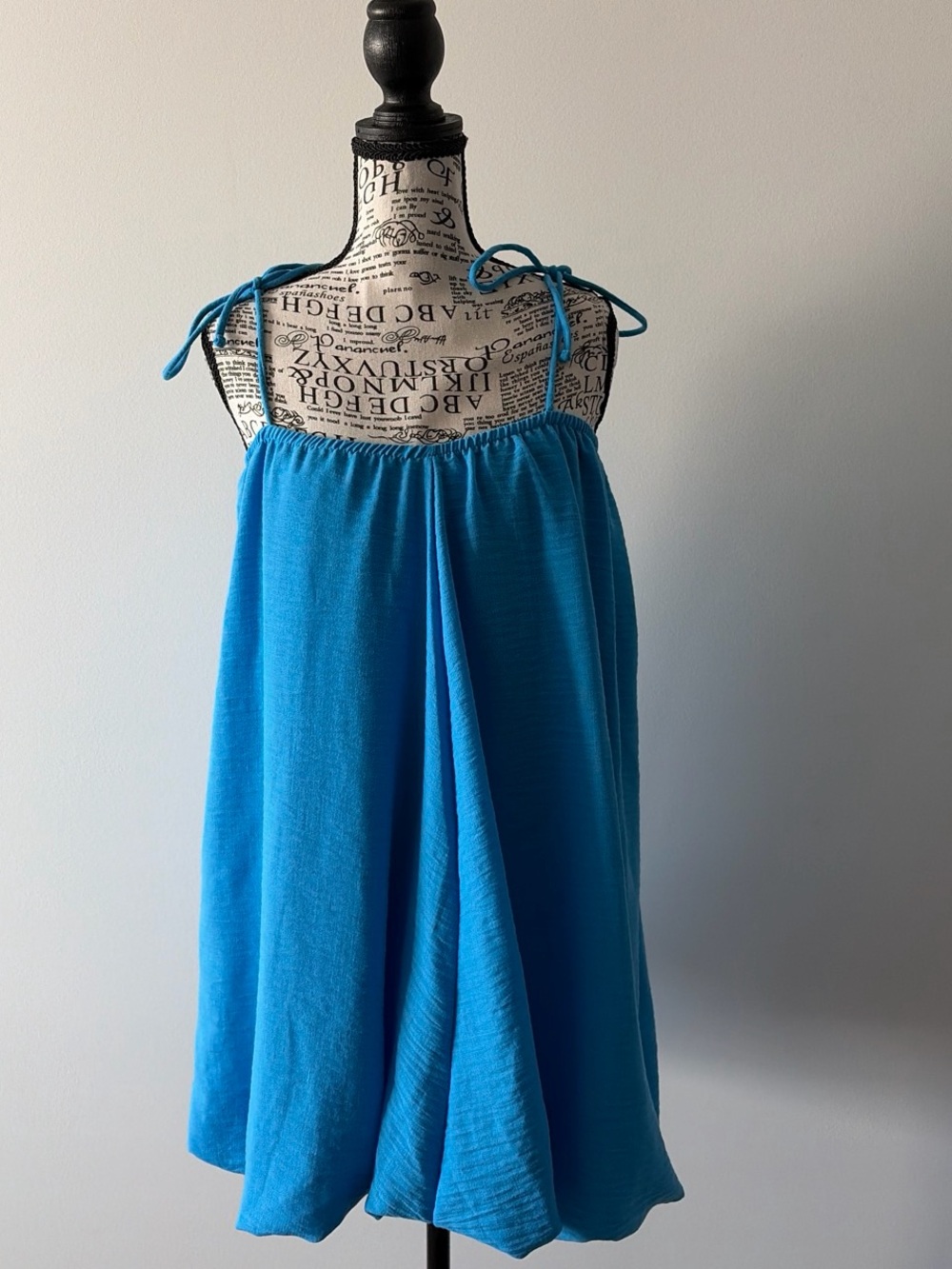 Blue Tie-Shoulder Sundress